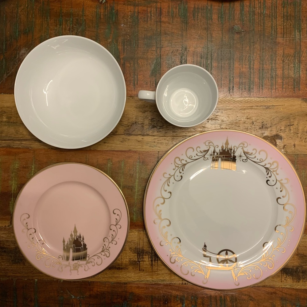 Disney Sleeping Beauty Aurora plates bowl castle pink coffee tea dinner set mug